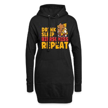 Drink Sleep Bierschiss Repeat Bier - Hoodie-Kleid - Schwarz - Vorne