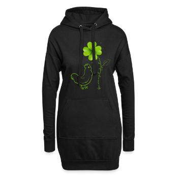 Du bist mein Glücksbringer Huhn Kleeblatt - Hoodie-Kleid - Schwarz - Vorne