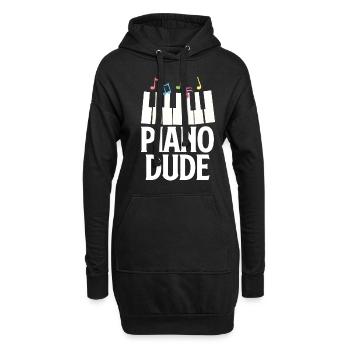 Lustiges Klavierspieler Klavier Piano Pianist - Hoodie-Kleid - Schwarz - Vorne