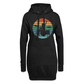 Cadeau de batteur de batterie - Sweat-shirt à capuche long Femme - noir - Devant