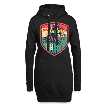 Geboren Im August 1981 - Hoodie-Kleid - Schwarz - Vorne