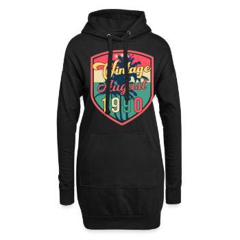 Salutations d’anniversaire pour août 1990 - Sweat-shirt à capuche long Femme - noir - Devant