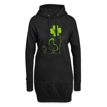 You Are My Lucky Charm Löwe Kleeblatt - Hoodie-Kleid - Schwarz - Vorne