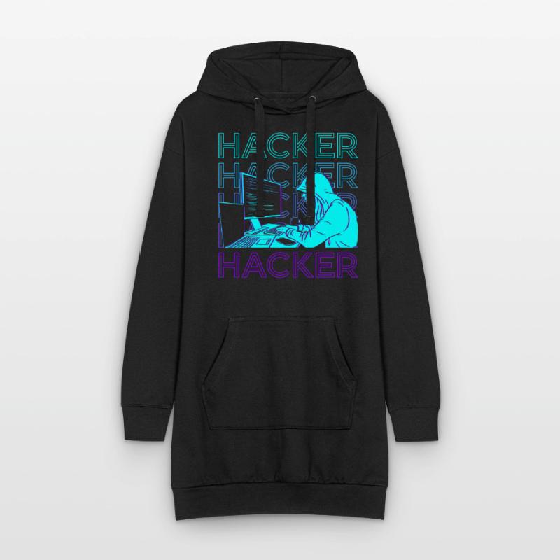 Hacker Hacking Hack Codage Programmation Rétro Sweat-shirt à capuche long Femme