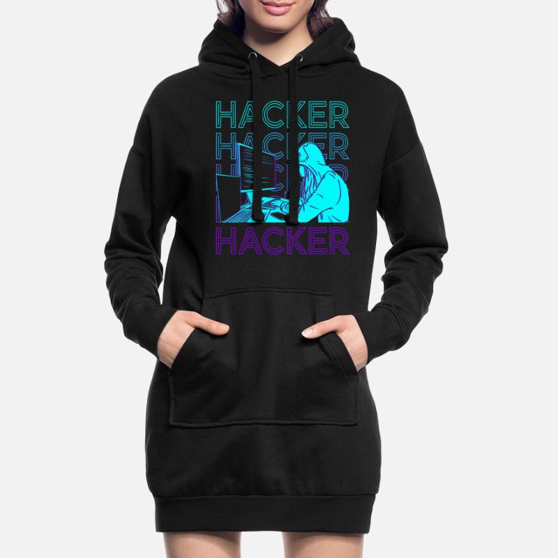 Hacker Hacking Hack Codage Programmation Rétro Sweat-shirt à capuche long Femme