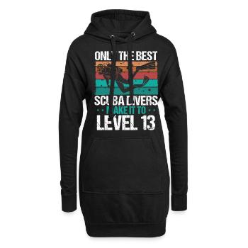 13 Scuba Diving Level 13 Year Diver Snorkeling - Hoodie-Kleid - Schwarz - Vorne