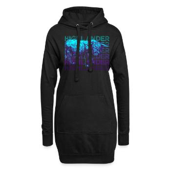 Highlander Scottish Highland Cow Rétro - Sweat-shirt à capuche long Femme - noir - Devant