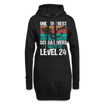 24 Scuba Diving Level 24 Year Diver Snorkeling - Hoodie-Kleid - Schwarz - Vorne