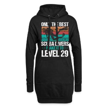 29 Scuba Diving Level 29 Year Diver Snorkeling - Hoodie-Kleid - Schwarz - Vorne