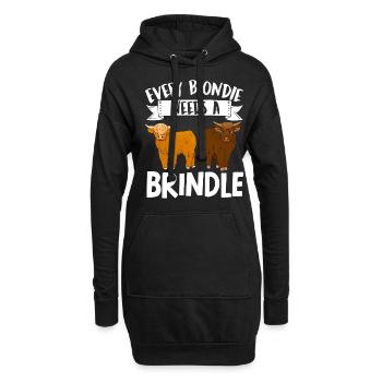 Scottish Highland Cattle Cow - Hoodie-Kleid - Schwarz - Vorne