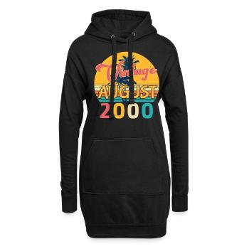 Année de naissance 2000 en août - Sweat-shirt à capuche long Femme - noir - Devant