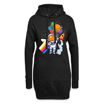 Astronaut 7. Geburtstag Weltraum Jungen Geschenk - Hoodie-Kleid - Schwarz - Vorne