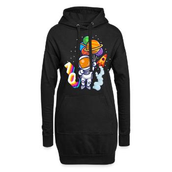 Astronaut 10. Geburtstag Weltraum Jungen Geschenk - Hoodie-Kleid - Schwarz - Vorne