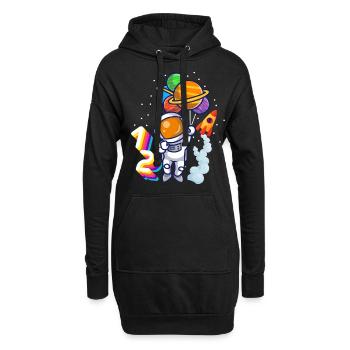 Astronaut 12. Geburtstag Weltraum Jungen Geschenk - Hoodie-Kleid - Schwarz - Vorne