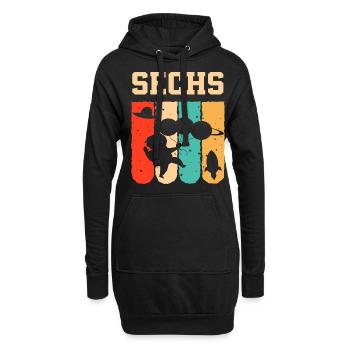 Astronaut 6. Geburtstag Weltraum Jungen Geschenk - Hoodie-Kleid - Schwarz - Vorne