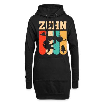 Astronaut 10. Geburtstag Weltraum Jungen Geschenk - Hoodie-Kleid - Schwarz - Vorne