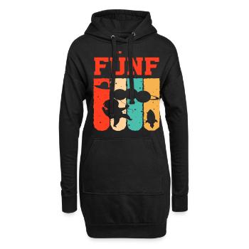 Astronaut 5. Geburtstag Weltraum Jungen Geschenk - Hoodie-Kleid - Schwarz - Vorne