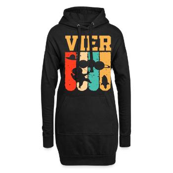 Astronaut 4. Geburtstag Weltraum Jungen Geschenk - Hoodie-Kleid - Schwarz - Vorne