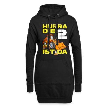 Bagger 2. Geburtstag Baggerfahrer Jungen Geschenk - Hoodie-Kleid - Schwarz - Vorne