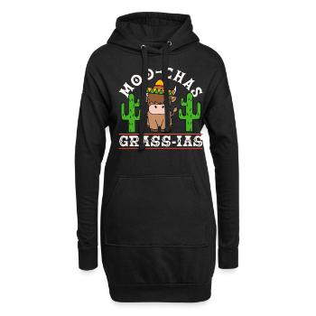 Vache bovine écossaise des Highlands - Sweat-shirt à capuche long Femme - noir - Devant