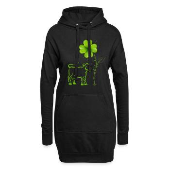You Are My Lucky Charm Kuh Kleeblatt - Hoodie-Kleid - Schwarz - Vorne