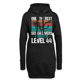 44 Scuba Diving Level 44 Year Diver Snorkeling - Hoodie-Kleid - Schwarz - Vorne