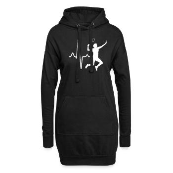 Badminton Heartbeat - Sweat-shirt à capuche long Femme - noir - Devant