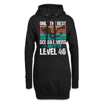 46 Scuba Diving Level 46 Year Diver Snorkeling - Hoodie-Kleid - Schwarz - Vorne