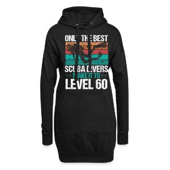 60 Scuba Diving Level 60 Year Diver Snorkeling - Hoodie-Kleid - Schwarz - Vorne