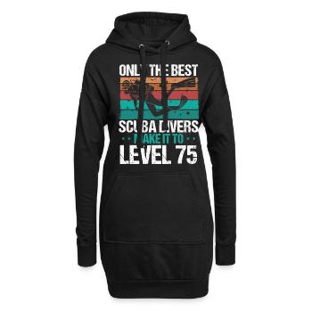 75 Scuba Diving Level 75 Year Diver Snorkeling - Hoodie-Kleid - Schwarz - Vorne