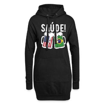 Brazilian American Patriot Brazil Flag US Saude - Hoodie-Kleid - Schwarz - Vorne