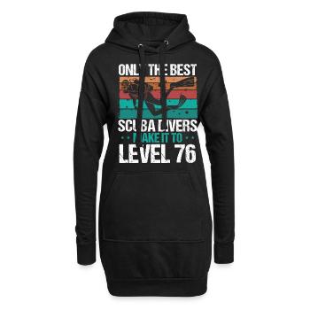 76 Scuba Diving Level 76 Year Diver Snorkeling - Hoodie-Kleid - Schwarz - Vorne