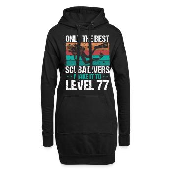 77 Scuba Diving Level 77 Year Diver Snorkeling - Hoodie-Kleid - Schwarz - Vorne
