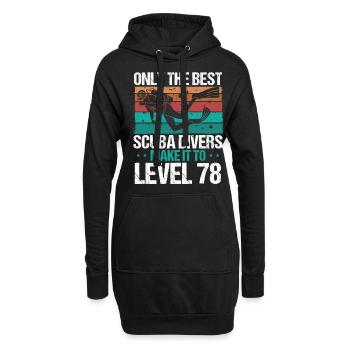 78 Scuba Diving Level 78 Year Diver Snorkeling - Hoodie-Kleid - Schwarz - Vorne