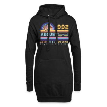A l’âge de 30 août 1992 - Sweat-shirt à capuche long Femme - noir - Devant