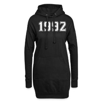 Année 1992 - Année chanceuse - Sweat-shirt à capuche long Femme - noir - Devant