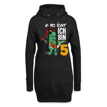Dinosaurier 9. Geburtstag Gitarre Jungen Geschenk - Hoodie-Kleid - Schwarz - Vorne