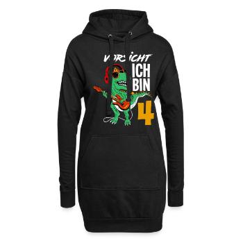 Dinosaurier 9. Geburtstag Gitarre Jungen Geschenk - Hoodie-Kleid - Schwarz - Vorne