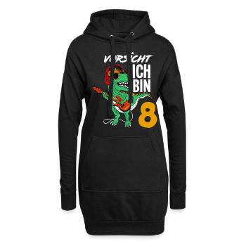 Dinosaurier 9. Geburtstag Gitarre Jungen Geschenk - Hoodie-Kleid - Schwarz - Vorne