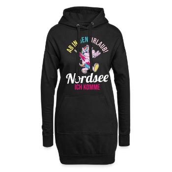 Ab in den Urlaub Nordsee ich komme - Hoodie-Kleid - Schwarz - Vorne
