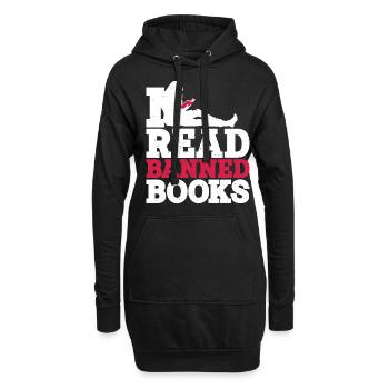 J’ai lu des livres interdits 39 - Sweat-shirt à capuche long Femme - noir - Devant