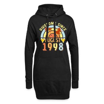 Geburtsmonat August 1998 - Hoodie-Kleid - Schwarz - Vorne