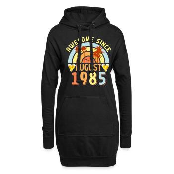 Vœux d’anniversaire pour août 1985 - Sweat-shirt à capuche long Femme - noir - Devant