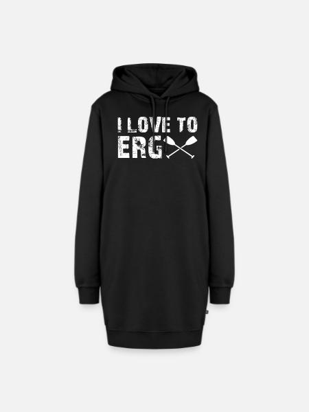 Rowing - I Love To Erg - Boat - Paddling Rowboat - Hoodie-Kleid - Schwarz