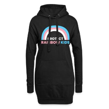 Protect Rainbow Kids Shirt Geschenk - Hoodie-Kleid - Schwarz - Vorne
