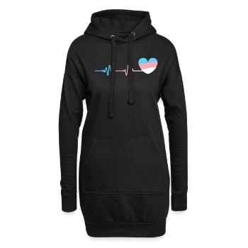 Herzschlag Herzlinie Herzfrequenz Transsexuell - Hoodie-Kleid - Schwarz - Vorne