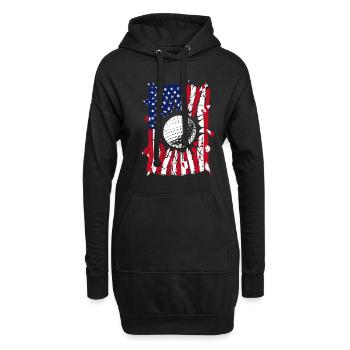 Golf Torn American Flag Golfeur - Sweat-shirt à capuche long Femme - noir - Devant