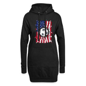 Football USA Flagge - Hoodie-Kleid - Schwarz - Vorne