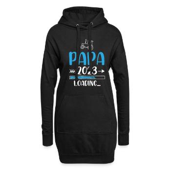 Papa 2023 Loading Schwangerschaft - Hoodie-Kleid - Schwarz - Vorne
