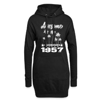 Génial depuis 1957 - Sweat-shirt à capuche long Femme - noir - Devant